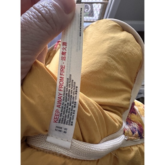 Free People FPM Pippa Puffer Jacket XS Yellow Floral FP Movement Packable - Picture 7 of 7